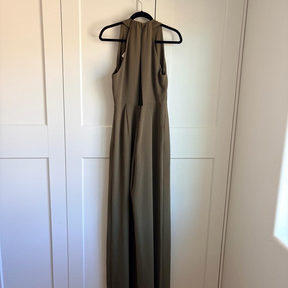 MaxMara Olive/Army Green High-Waist Wide-Leg Jumpsuit  | 12 - Picture 4 of 9